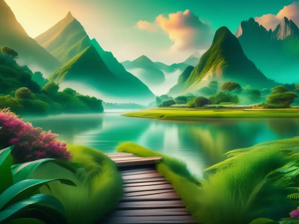 Paisaje asombroso 8K muestra naturaleza exuberante y montañas imponentes
