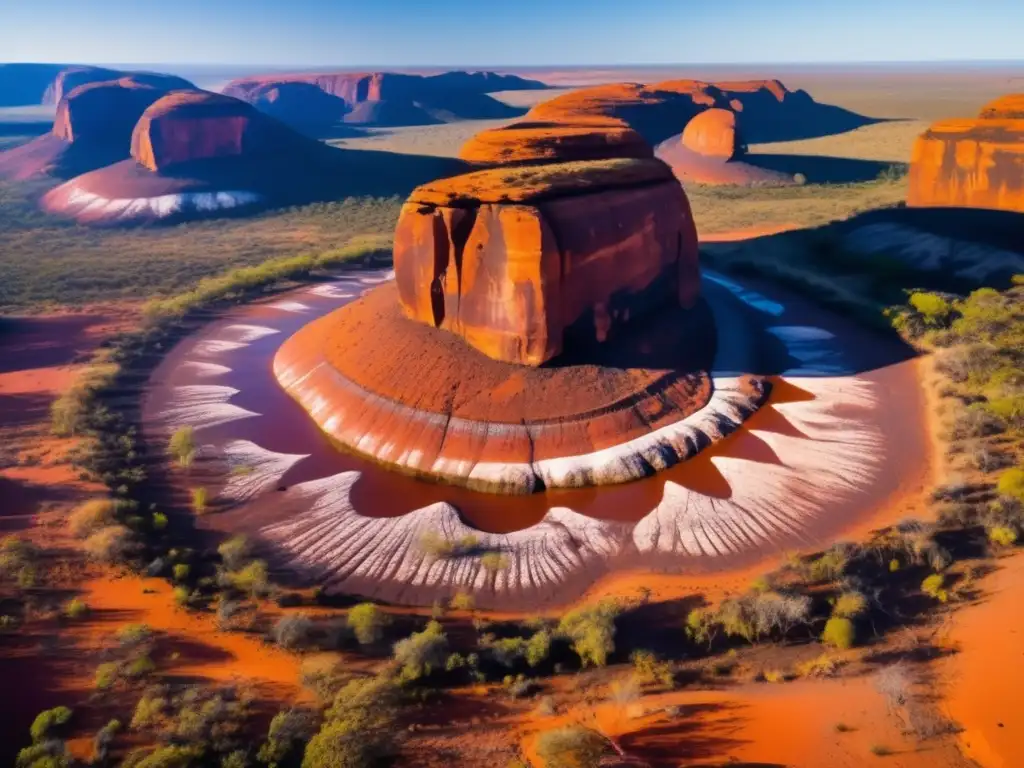 Arte rupestre aborigen en paisaje australiano Rituales aborígenes en paisaje natural australiano