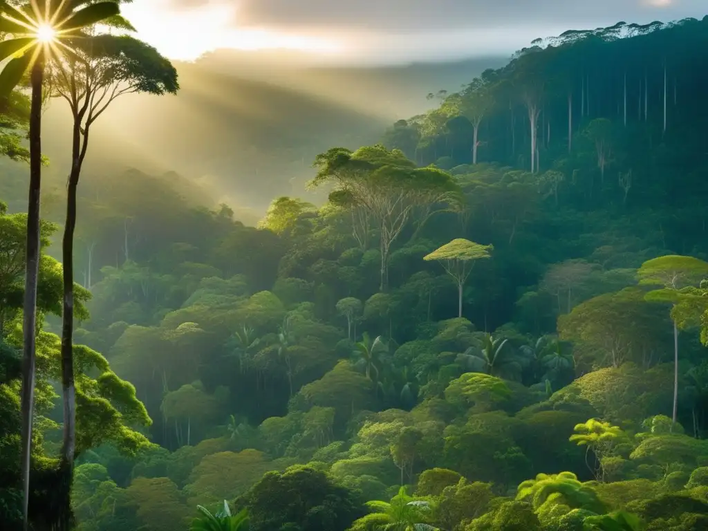 Bosque tropical vibrante y denso en Borneo con secretos de supervivencia indígenas
