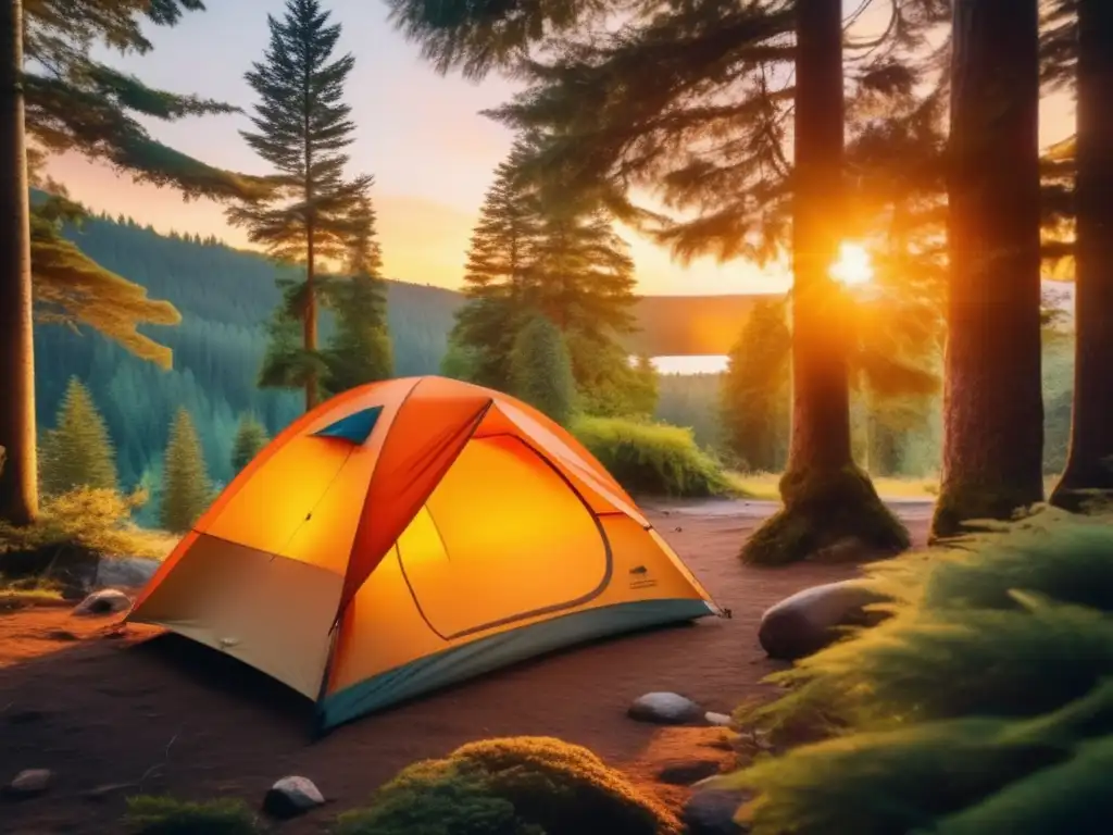 Acampada sostenible en bosque sereno Campamento sostenible en bosque: ¡Aventura en armonía con la naturaleza! (Campismo sostenible: Guía completa senderismo)
