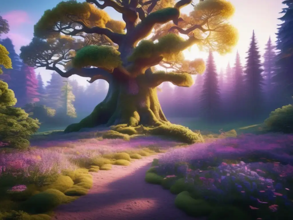 Beneficios del yoga en la naturaleza: Imagen bosque sereno con persona en pose de yoga