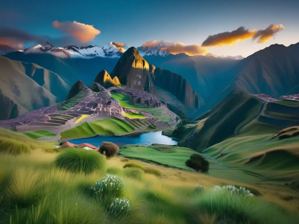 Paisaje místico de Cuzco al anochecer Acampada en Cuzco Místico: Explorando los misterios incas