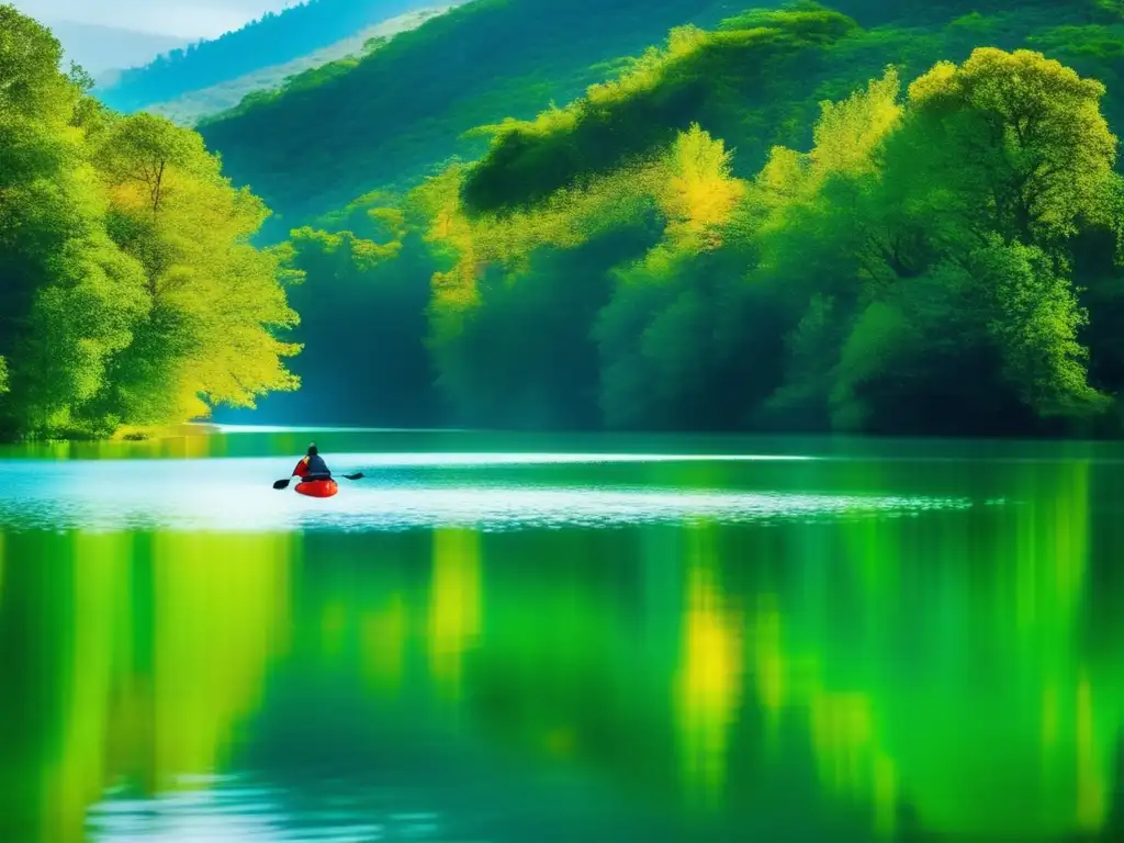 Serenidad acuática en paisaje verde Técnicas de flotación y natación en camping: un instante mágico de armonía acuática y naturaleza