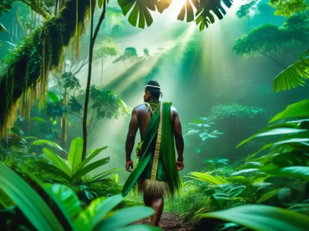 Exuberante selva tropical: persona indígena y su entorno Técnicas supervivencia indígenas en la selva tropical