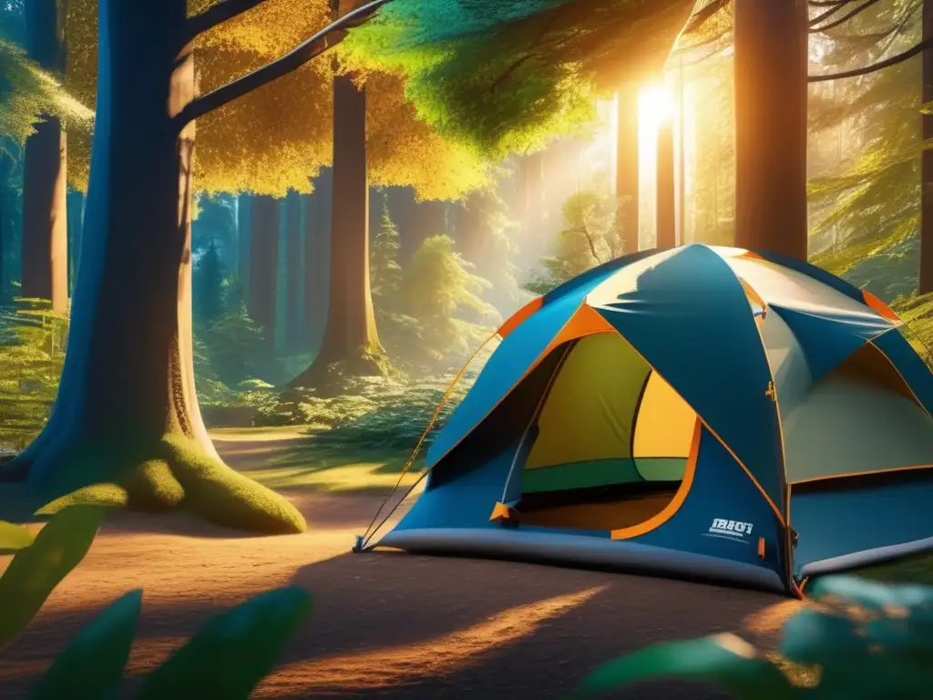 Campamento tranquilo en el bosque Campamento sereno en bosque exuberante: Beneficios del campismo para concentración