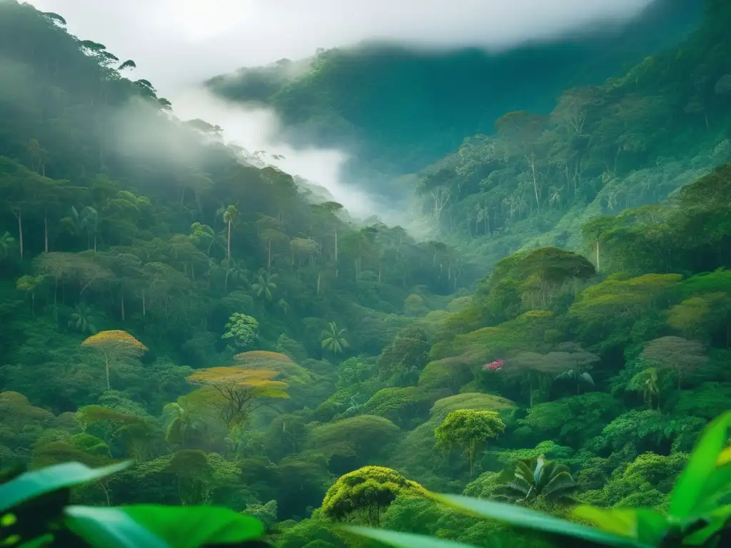 Bosque lluvioso: Serenidad y belleza Campismo sostenible: Serenidad y belleza de un exuberante bosque lluvioso
