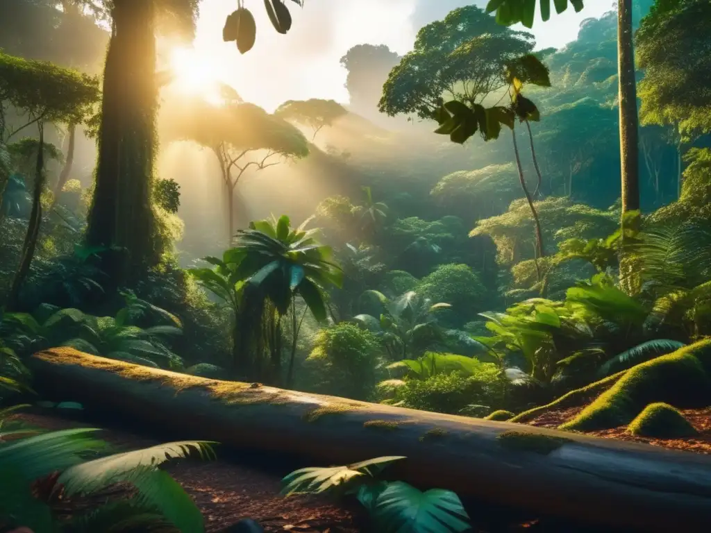 Selva tropical densa al atardecer Técnicas de navegación indígenas sin brújula en la selva tropical