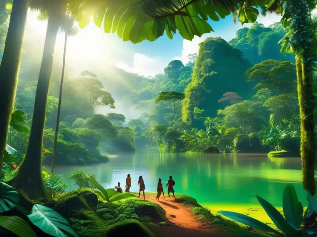 Tropical selva misteriosa y ancestral Técnicas supervivencia indígenas selva tropical: construcción de refugio y conexión ancestral con la naturaleza