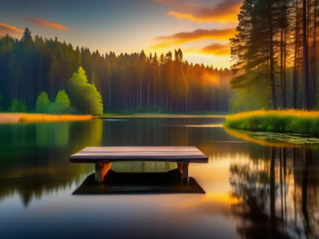 Atardecer de meditación en el bosque Meditación al atardecer: conexión con la naturaleza en senderismo