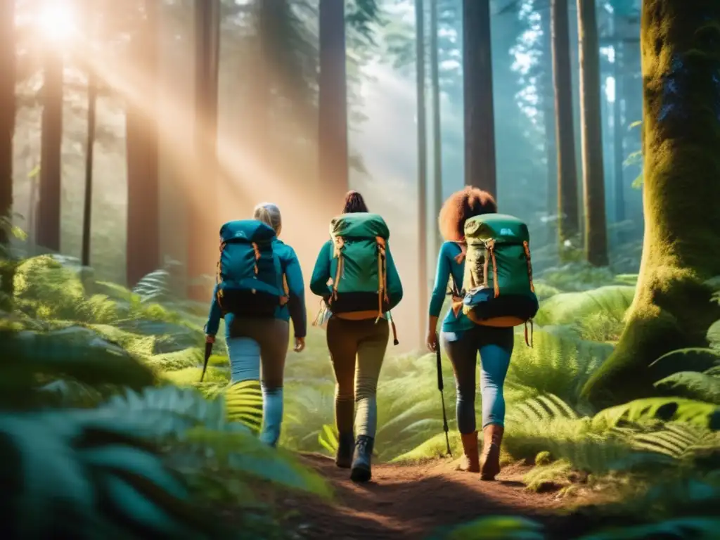Mujeres empoderadas en la naturaleza Mujeres empoderadas practicando técnicas de supervivencia en la naturaleza