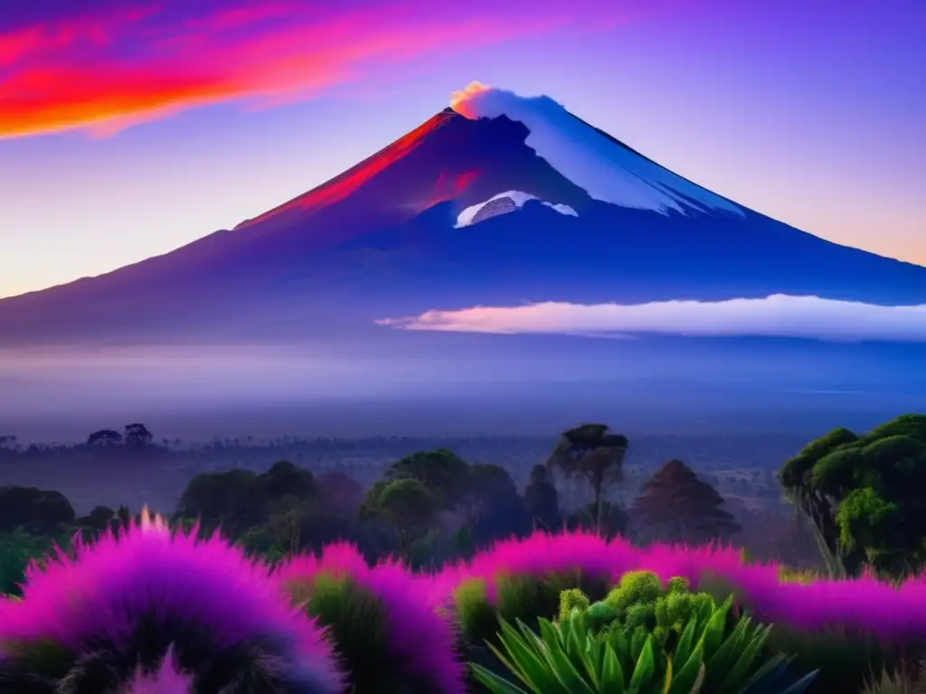 Majestuoso amanecer en el volcán Popocatépetl Senderismo en el Popocatépetl: Majestuosa vista del volcán más activo de México al amanecer