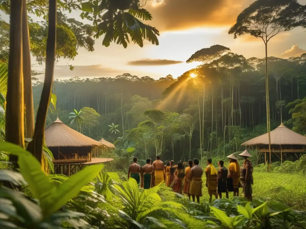 Secretos supervivencia indígenas Borneo: densa selva, gente construyendo refugios naturalmente, conexión profunda con la naturaleza