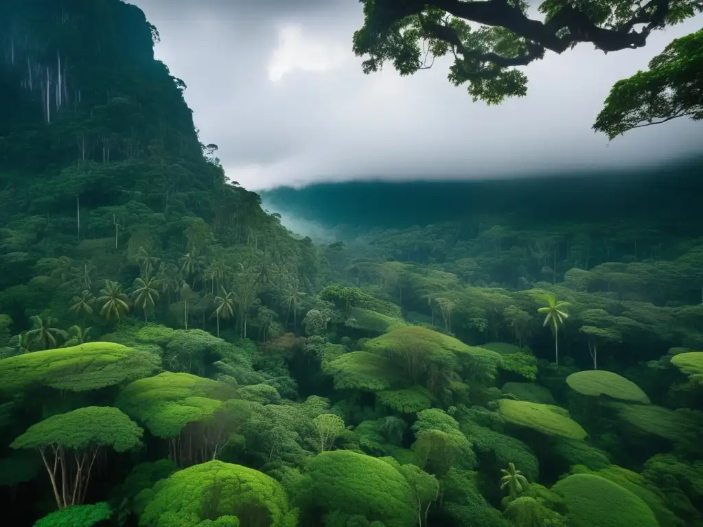 Secretos supervivencia indígenas Borneo: exuberante y misteriosa jungla en Borneo, con densa vegetación y arroyo cristalino