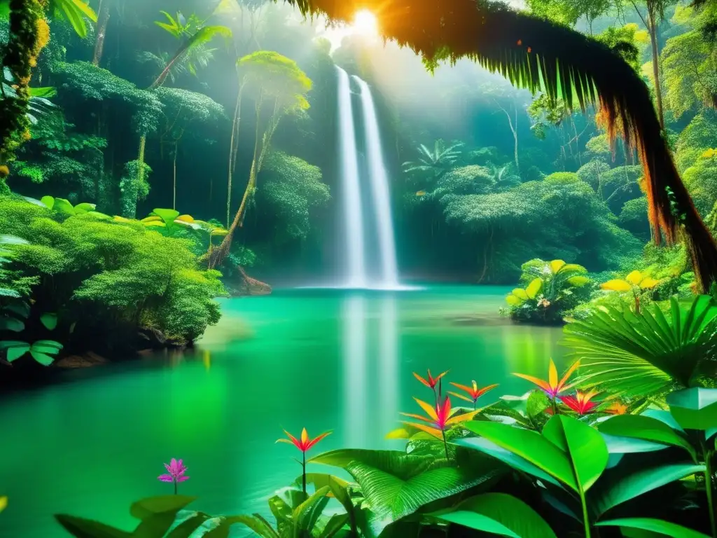 Bosque tropical exuberante y biodiverso Turismo sostenible: biodiversidad y belleza natural en la selva tropical