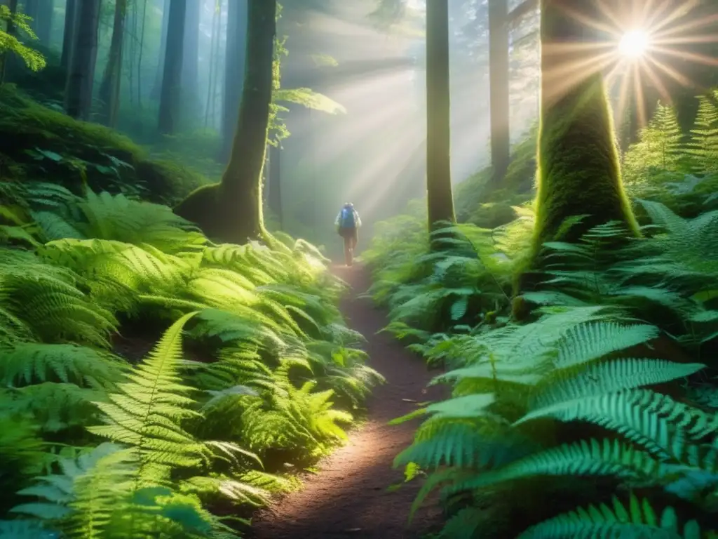 Senderos de bosque con plantas comestibles Senderismo: Recetas plantas comestibles en sendero de bosque con plantas, setas y bayas vibrantes