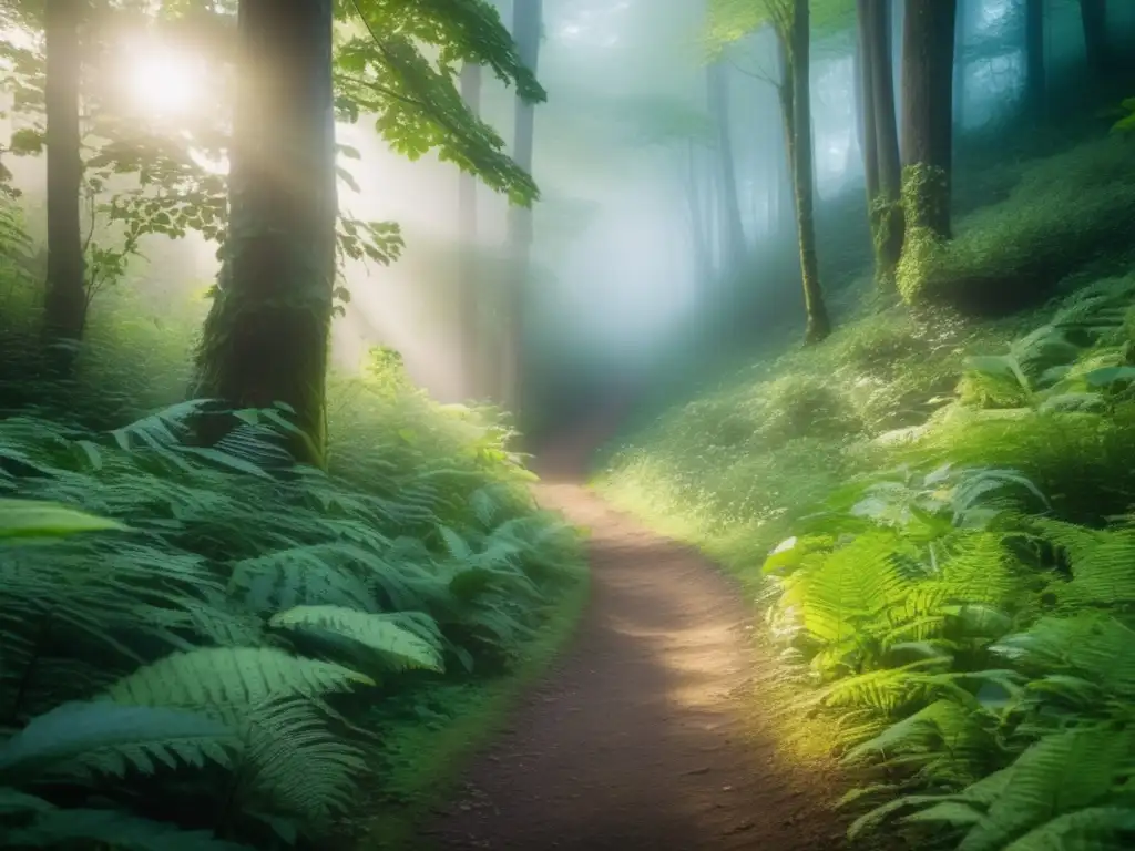 Sendero misterioso entre plantas comestibles Senderismo entre plantas comestibles y recetas en un mágico sendero forestal (110 caracteres)