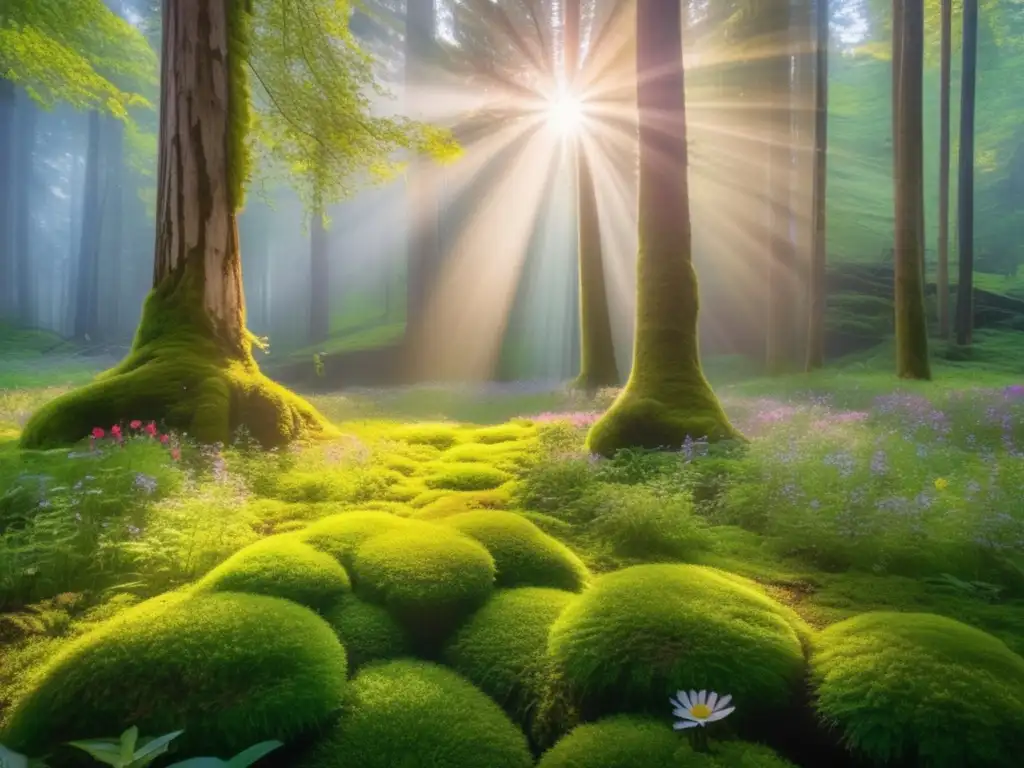 Beneficios del yoga en la naturaleza: yogi en un bosque verde y sereno