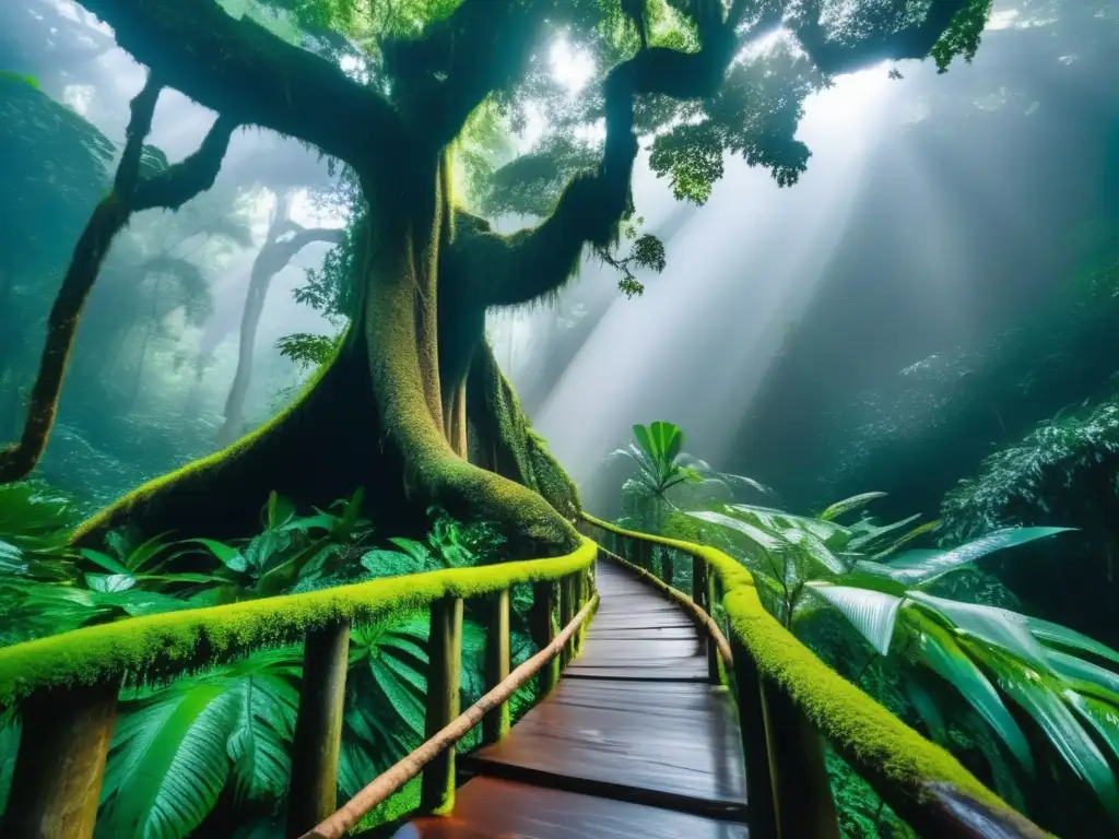 Senderismo en la selva: simbolismo espiritual, misticismo y naturaleza en cascada-
